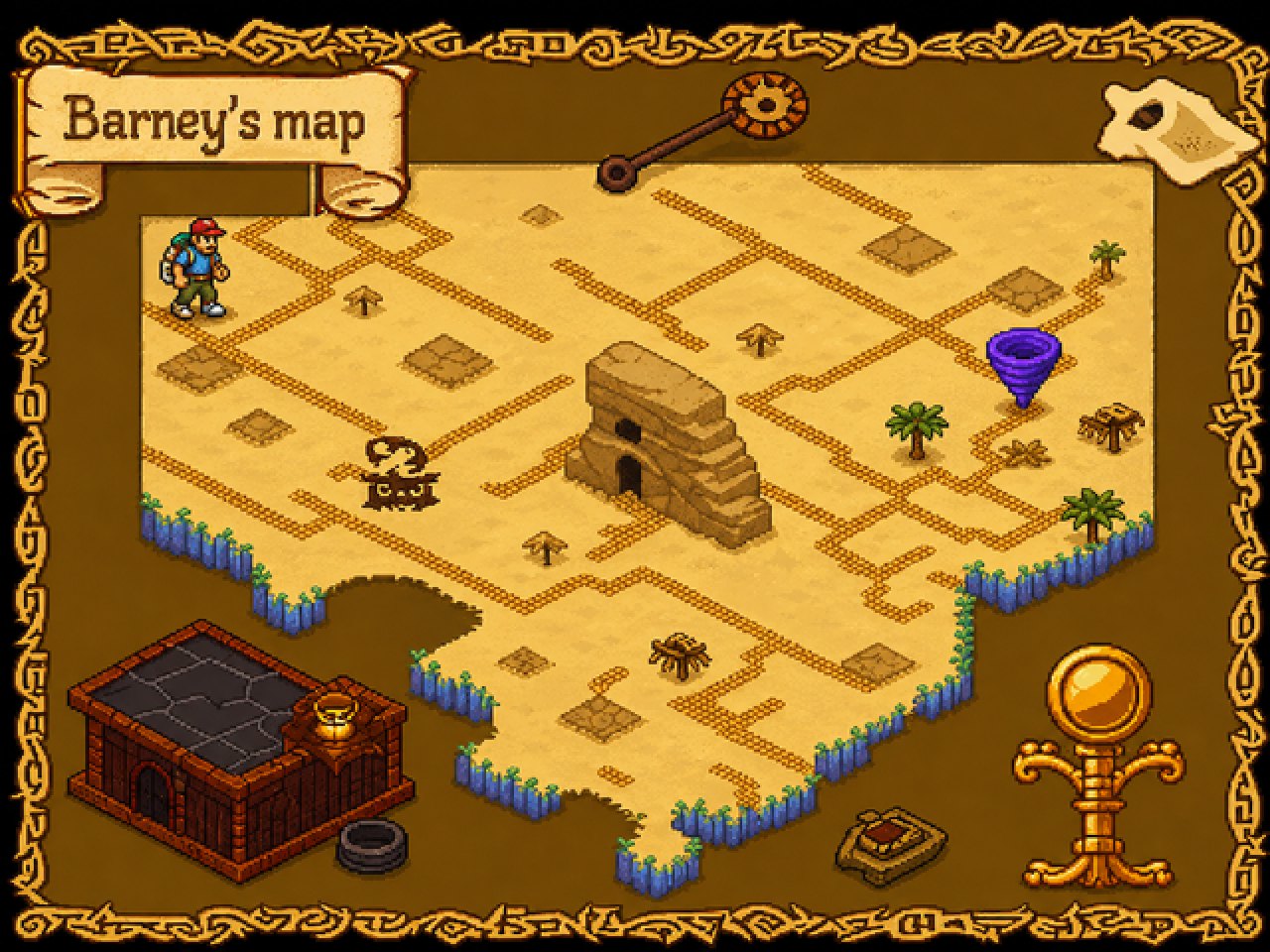Barney's map, the overworld between levels