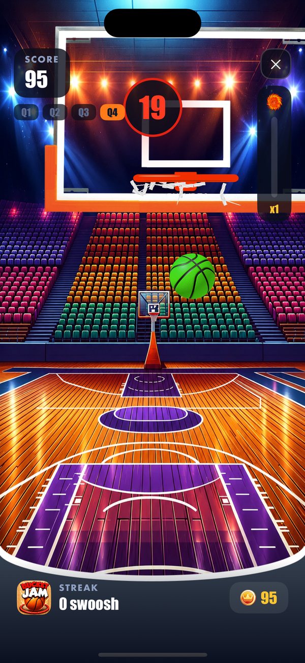 The green ball ready for the next shot