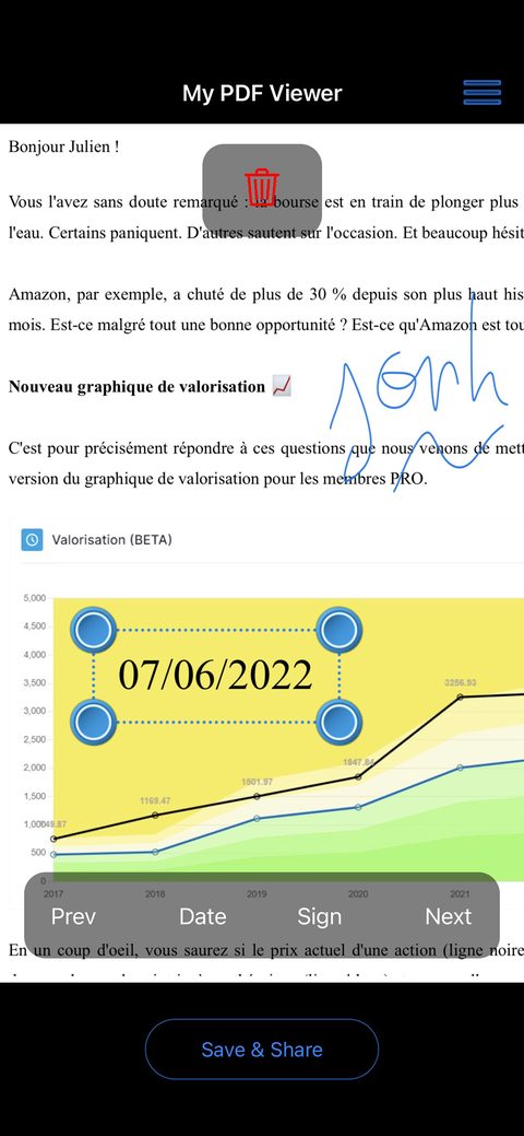 Signature and date placed on a PDF, positioned to the pixel