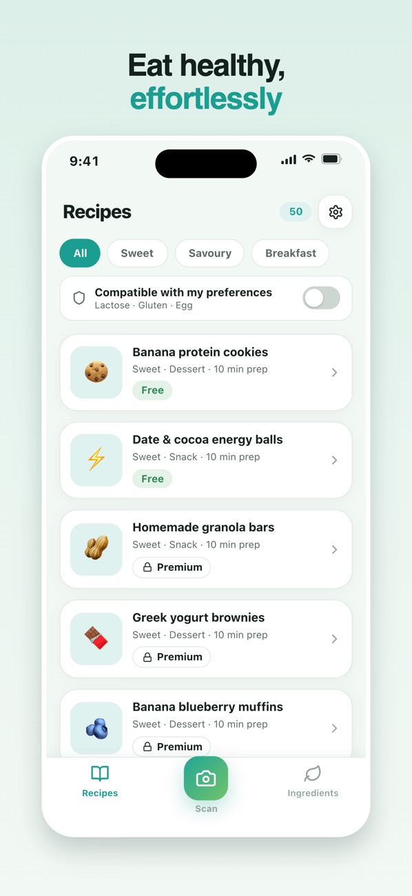 Healthy recipes that match your preferences