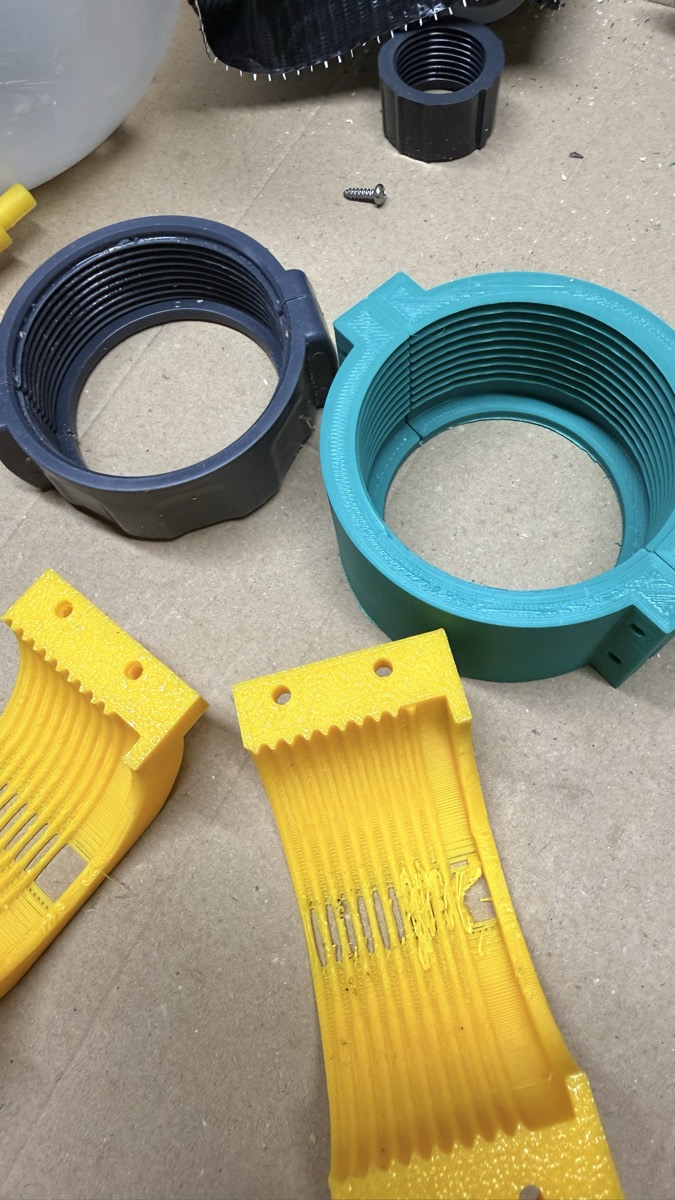 Printed collar next to the original Intex nut