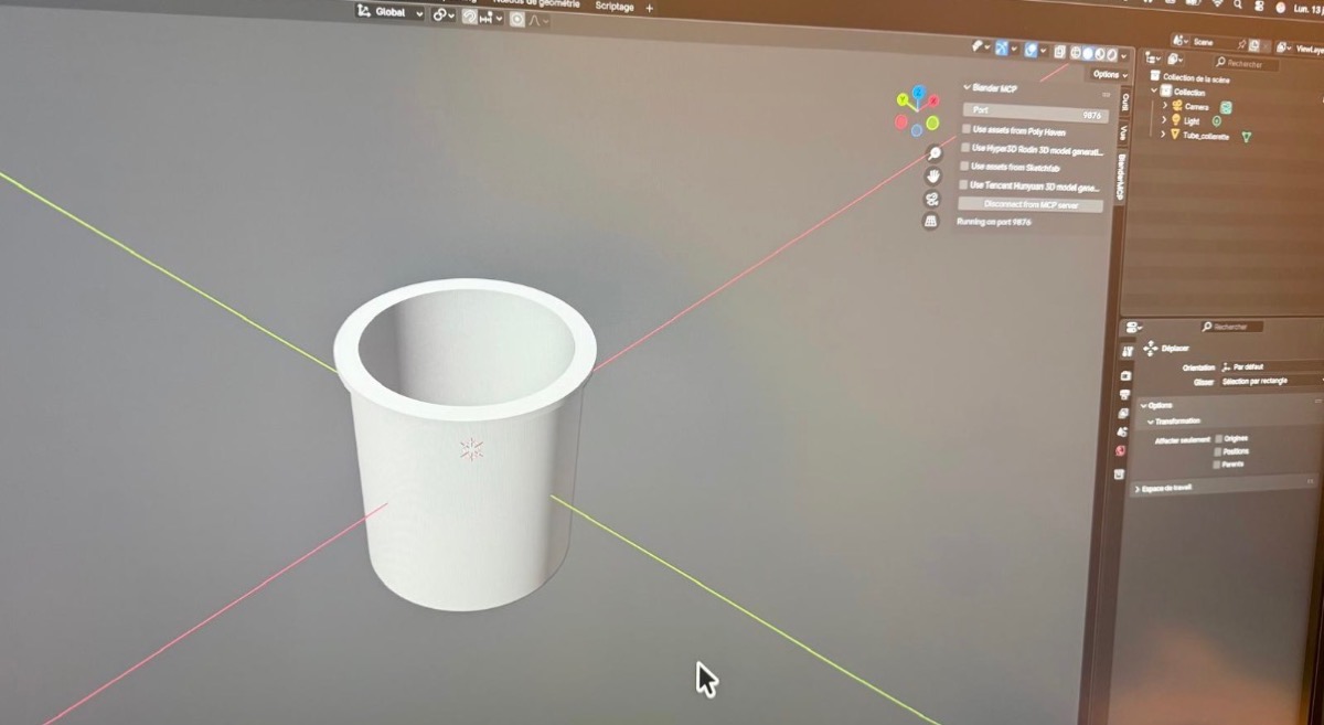The adapter sleeve modelled in 3D